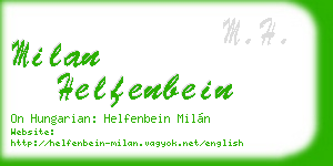 milan helfenbein business card